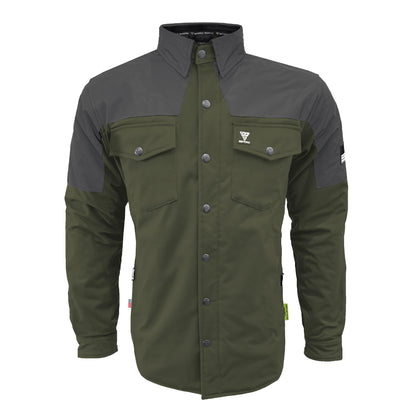 SoftShell Reflective Army Green Nebula Winter Jacket for Men - with Pads