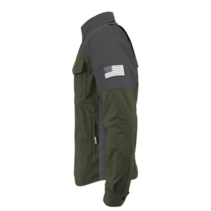 SoftShell Reflective Army Green Nebula Winter Jacket for Men - with Pads