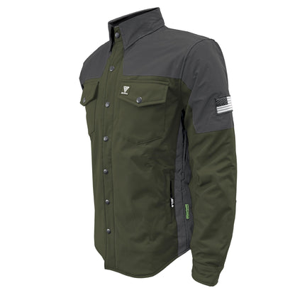 SoftShell Reflective Army Green Nebula Winter Jacket for Men - with Pads
