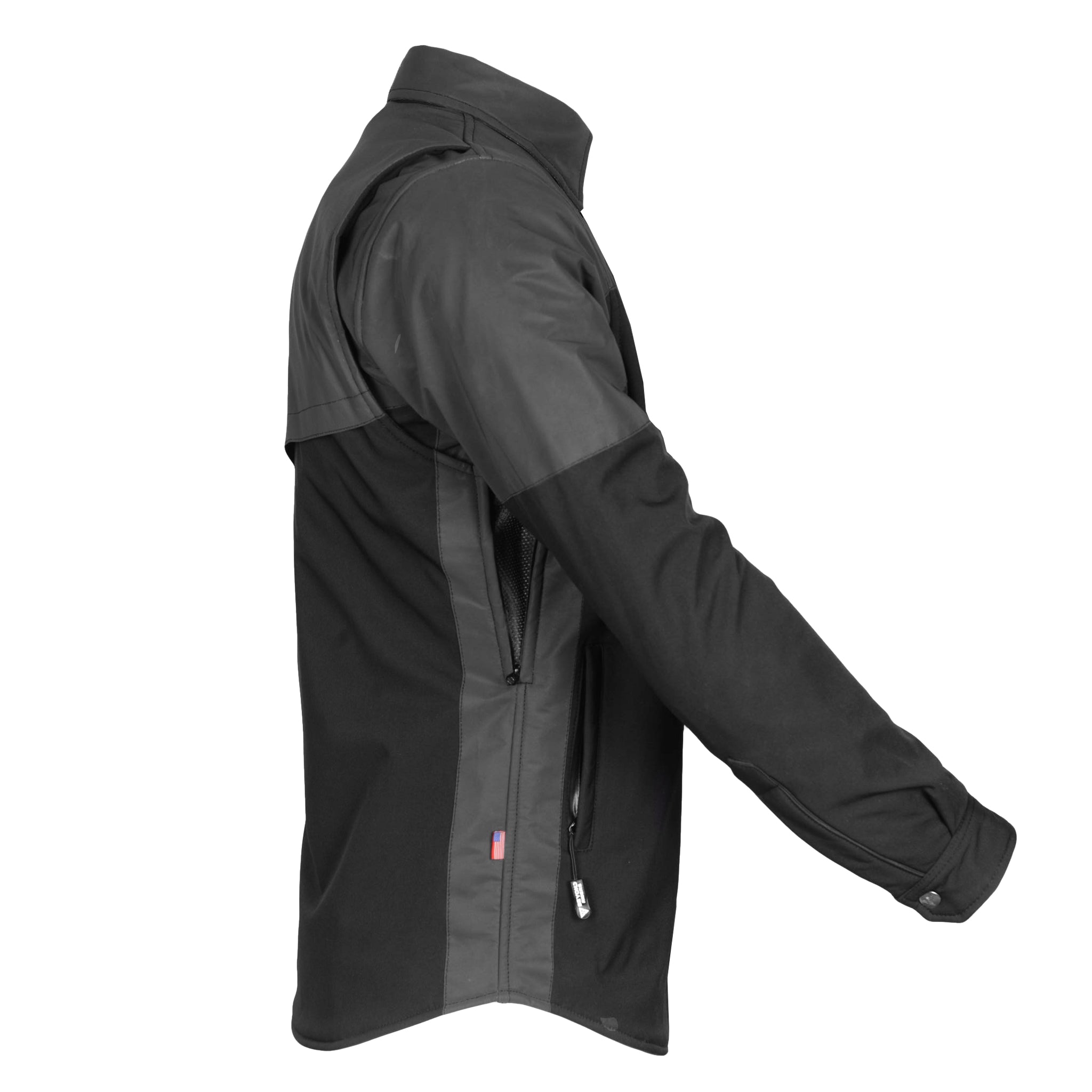 SoftShell-Reflective-Winter-Jacket-for-Men-Black-Matte-With-Raised-Sleeve