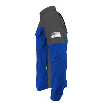 SoftShell Reflective Blue Nebula Winter Jacket for Men - with Pads