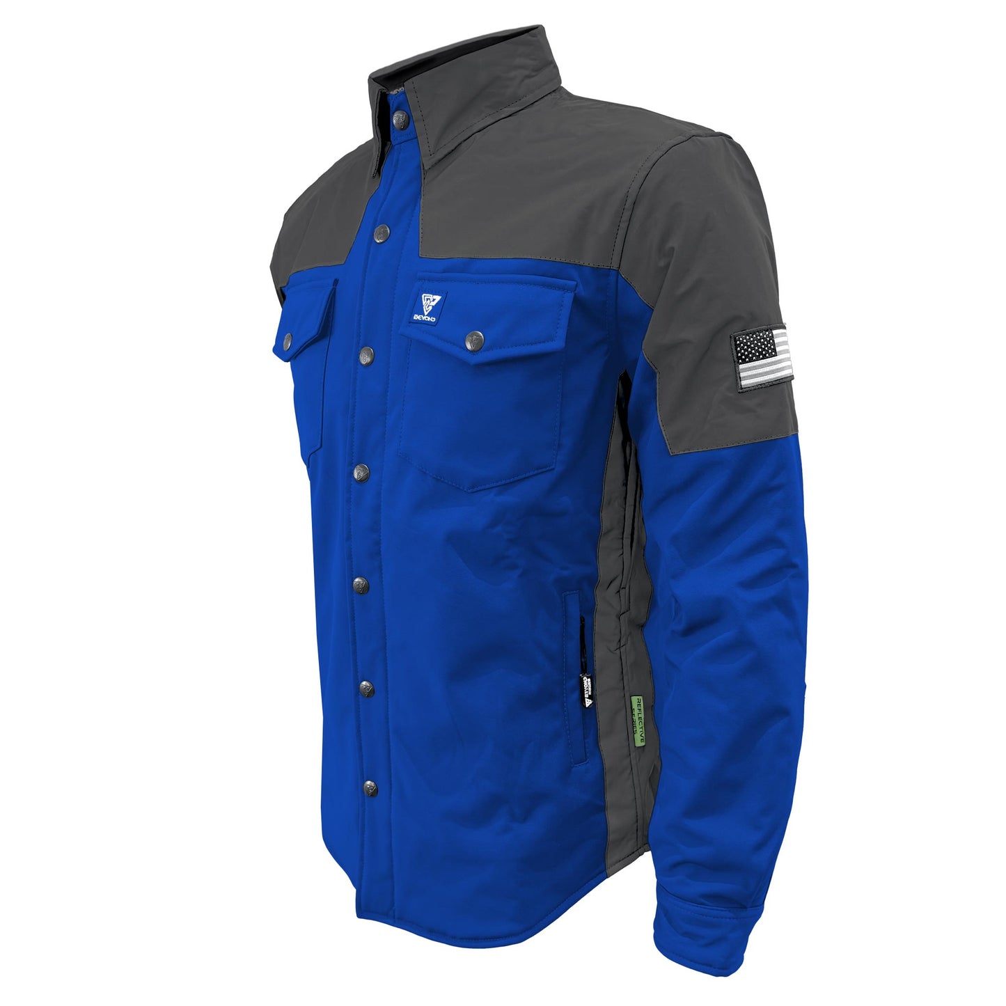 SoftShell Reflective Blue Nebula Winter Jacket for Men - with Pads