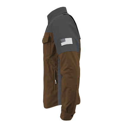 SoftShell Reflective Brown Nebula Winter Jacket for Men - with Pads