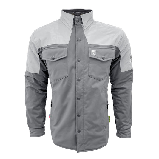 SoftShell Reflective "Twilight Titanium" Winter Jacket for Men - Grey Matte with Pads