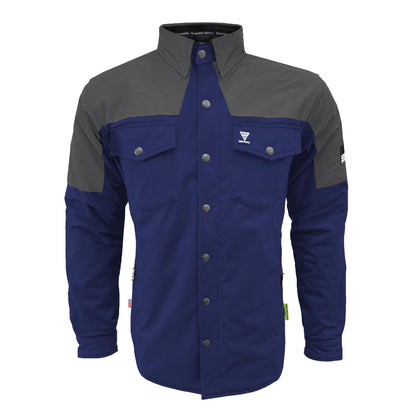 SoftShell Reflective Navy Blue Nebula Winter Jacket for Men - with Pads