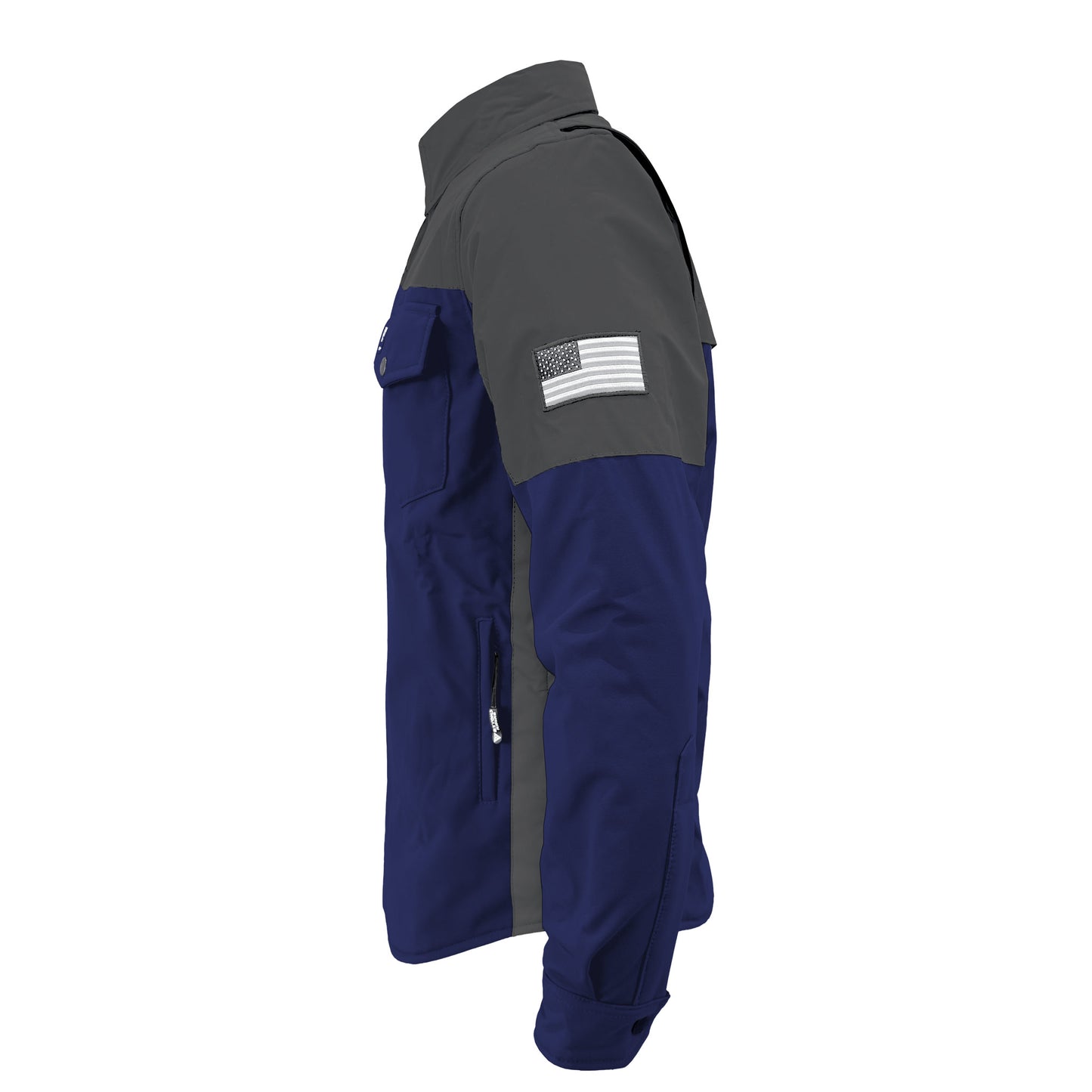 SoftShell Reflective Navy Blue Nebula Winter Jacket for Men - with Pads