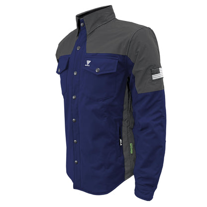 SoftShell Reflective Navy Blue Nebula Winter Jacket for Men - with Pads