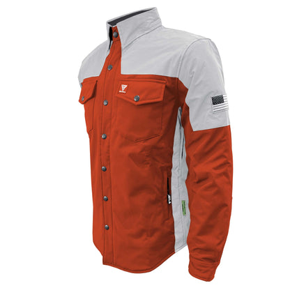 SoftShell Reflective Orange Eclipse Winter Jacket for Men - with Pads