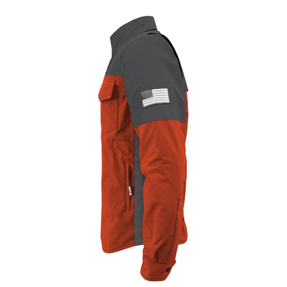 SoftShell Reflective Orange Nebula Winter Jacket for Men - with Pads