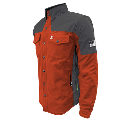 SoftShell Reflective Orange Nebula Winter Jacket for Men - with Pads