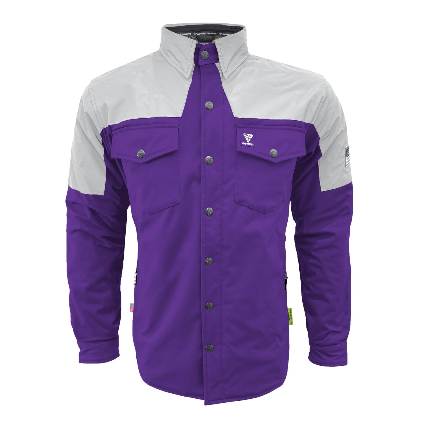 SoftShell Reflective Purple Eclipse Winter Jacket for Men - with Pads