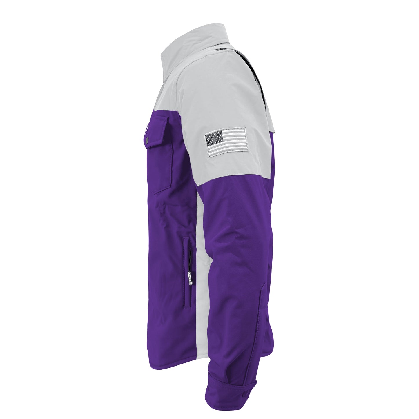 SoftShell Reflective Purple Eclipse Winter Jacket for Men - with Pads