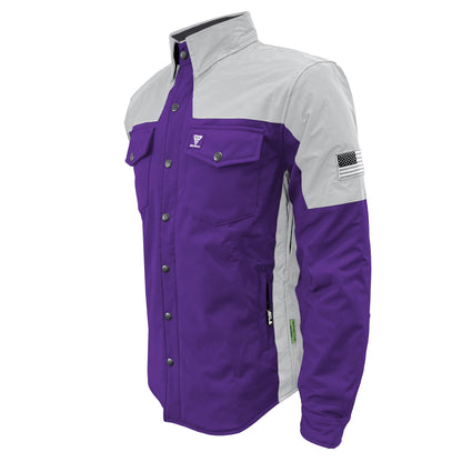 SoftShell Reflective Purple Eclipse Winter Jacket for Men - with Pads