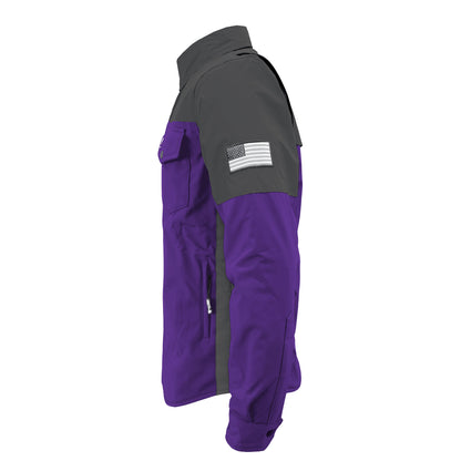 SoftShell Reflective Purple Nebula Winter Jacket for Men - with Pads