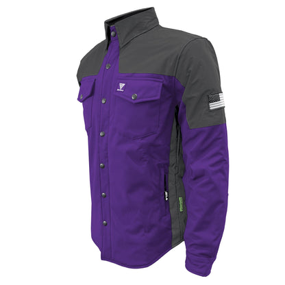 SoftShell Reflective Purple Nebula Winter Jacket for Men - with Pads