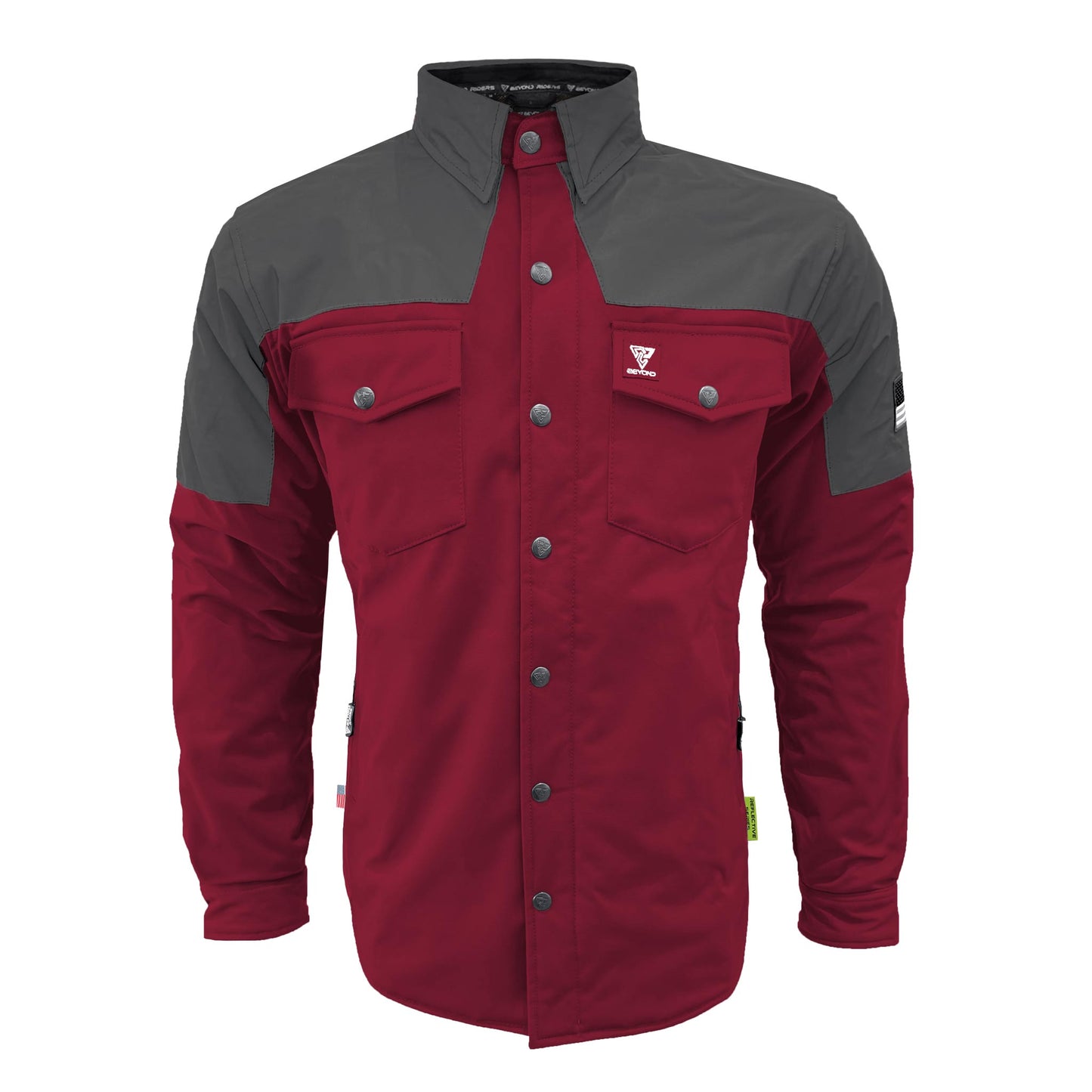 SoftShell Reflective Red Maroon Nebula Winter Jacket for Men - with Pads