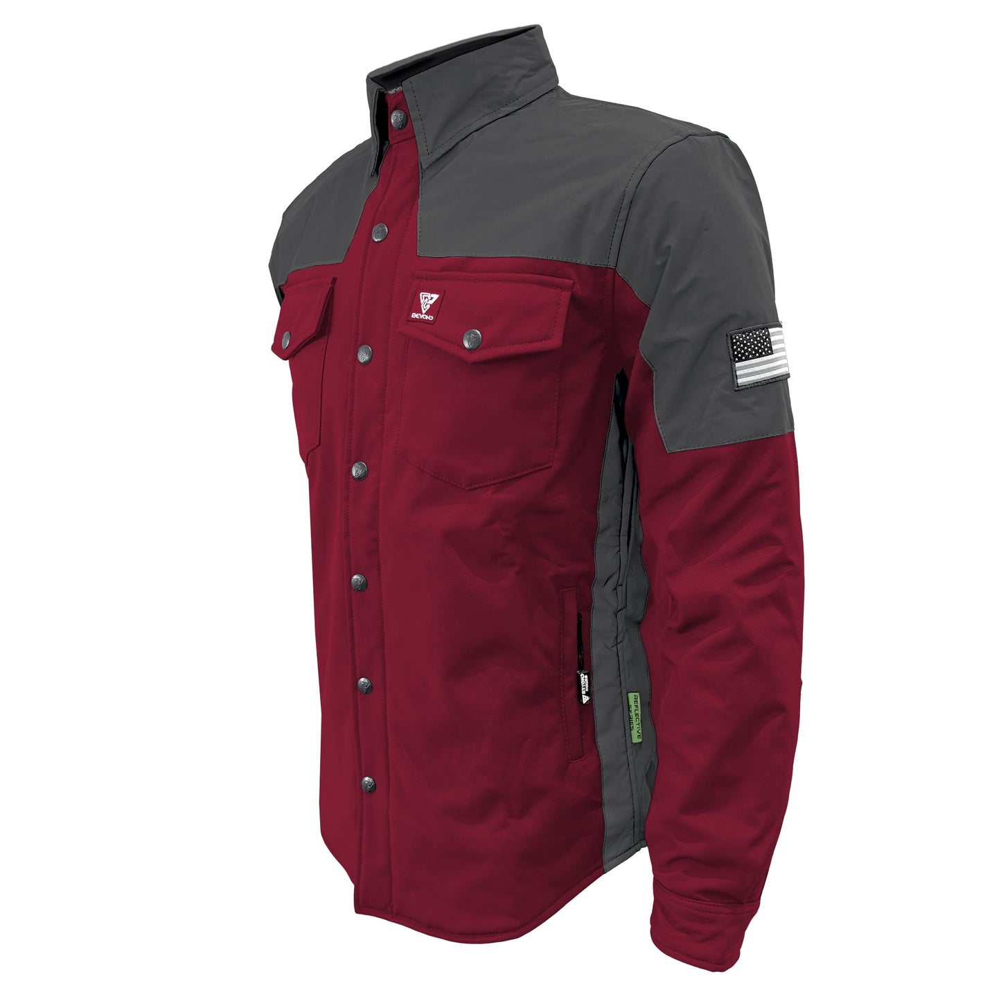 SoftShell Reflective Red Maroon Nebula Winter Jacket for Men - with Pads