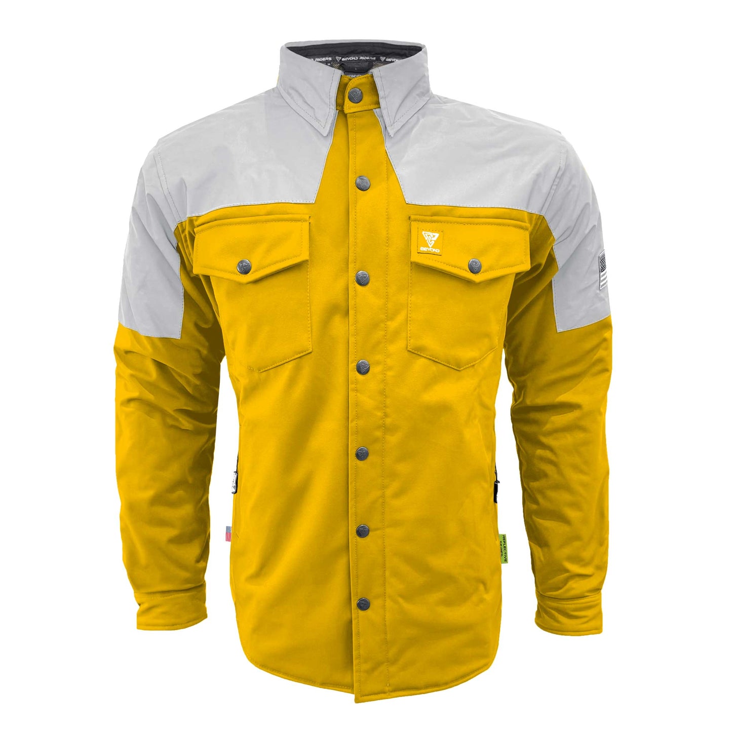 SoftShell Reflective Yellow Eclipse Winter Jacket for Men - with Pads