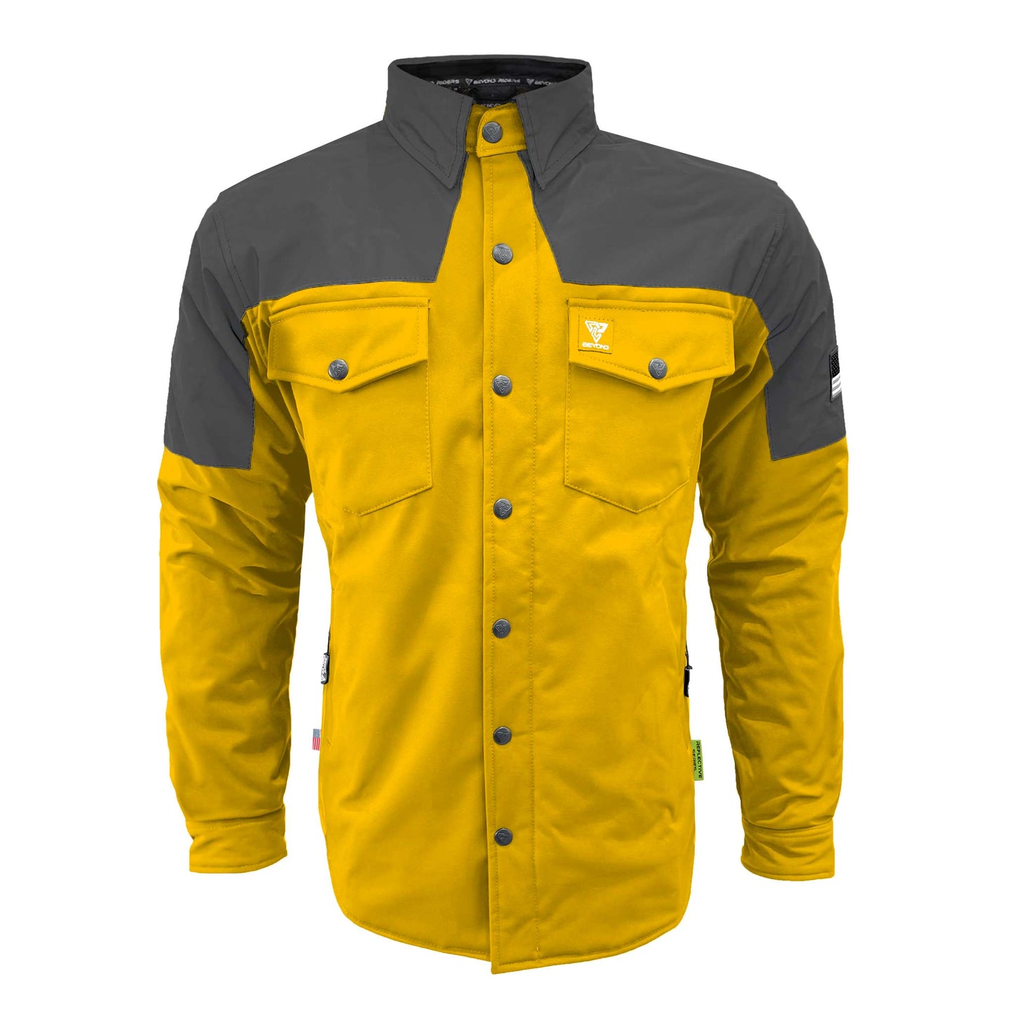 SoftShell Reflective Yellow Nebula Winter Jacket for Men - with Pads