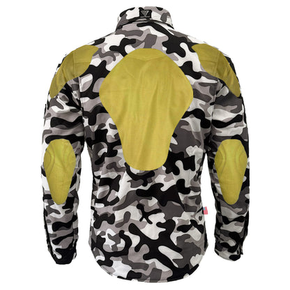 Protective SoftShell Winter Jacket for Men - Camouflage SnowFox with Pads