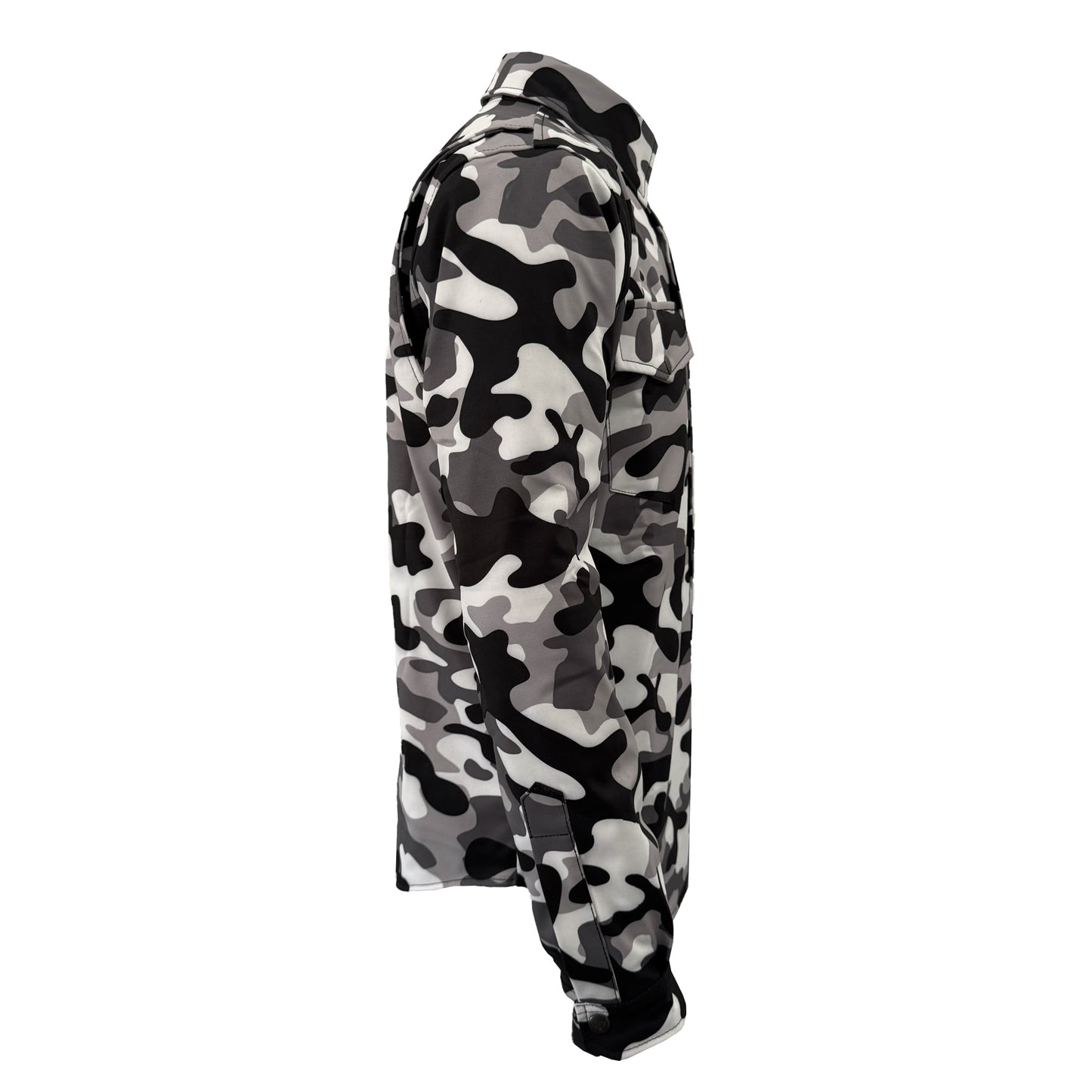 Protective SoftShell Winter Jacket for Men - Camouflage SnowFox with Pads