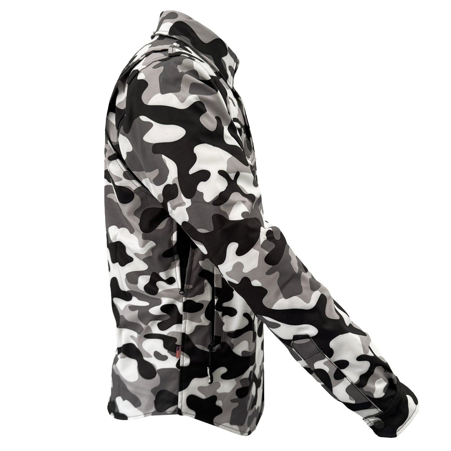Protective SoftShell Winter Jacket for Men - Camouflage SnowFox with Pads