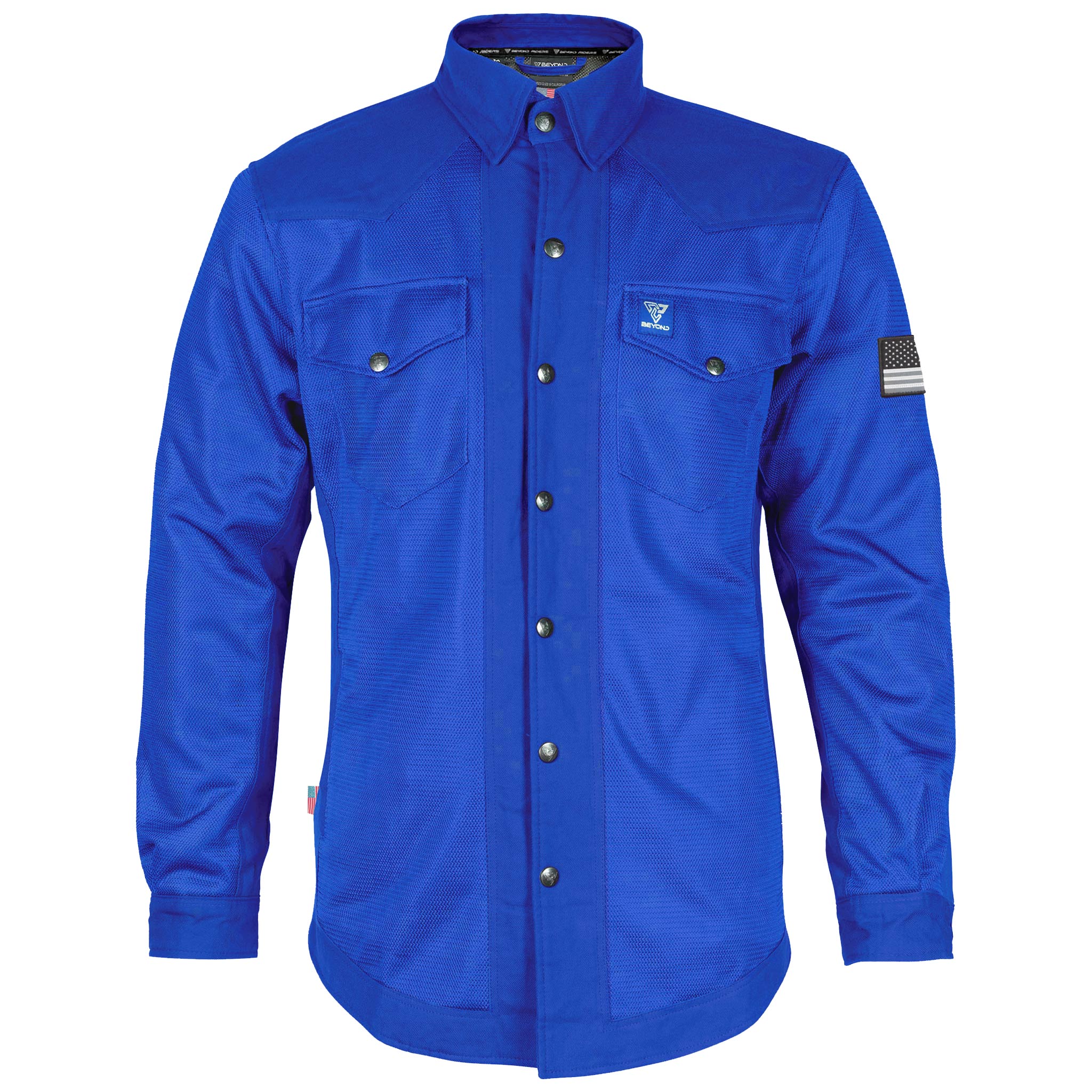 ‌Protective Summer Mesh Shirt - Blue Solid with Pads