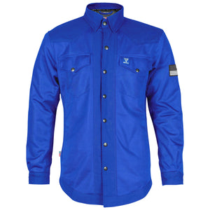 ‌Protective Summer Mesh Shirt - Blue Solid with Pads