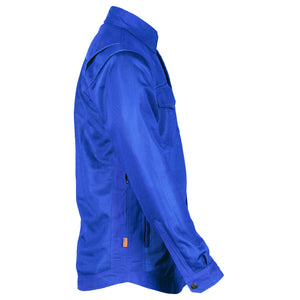 ‌Protective Summer Mesh Shirt - Blue Solid with Pads