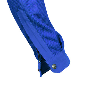 ‌Protective Summer Mesh Shirt - Blue Solid with Pads