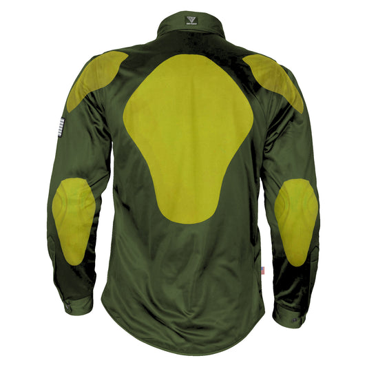Ultra Protective Shirt - Army Green Solid with Pads
