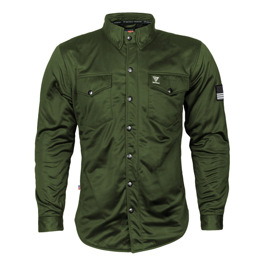 Ultra Protective Shirt - Army Green Solid with Pads