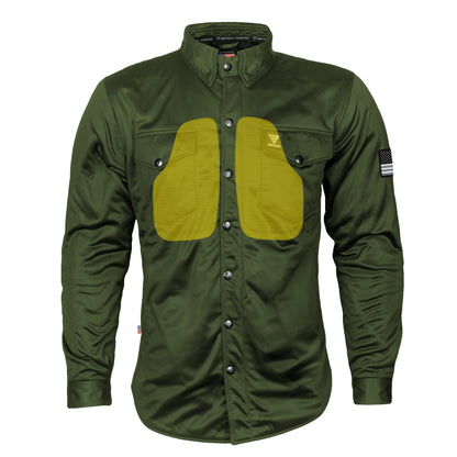 Ultra Protective Shirt - Army Green Solid with Pads