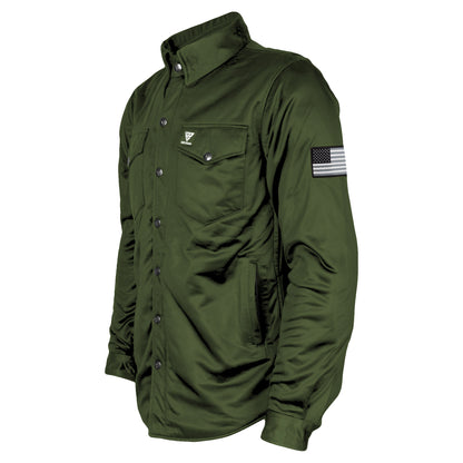 Ultra Protective Shirt - Army Green Solid with Pads