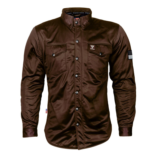Ultra Protective Shirt - Brown Solid with Pads