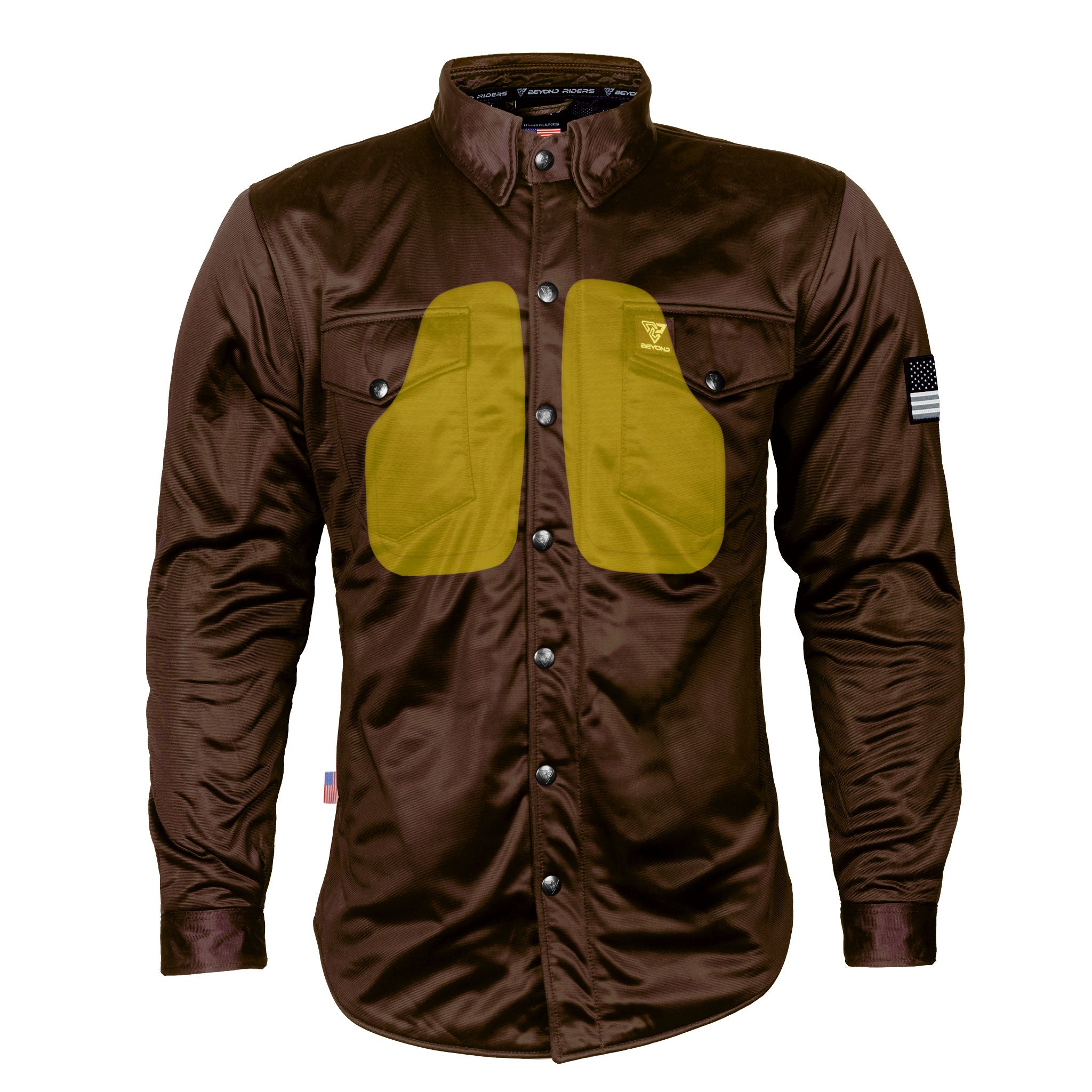 Ultra Protective Shirt - Brown Solid with Pads