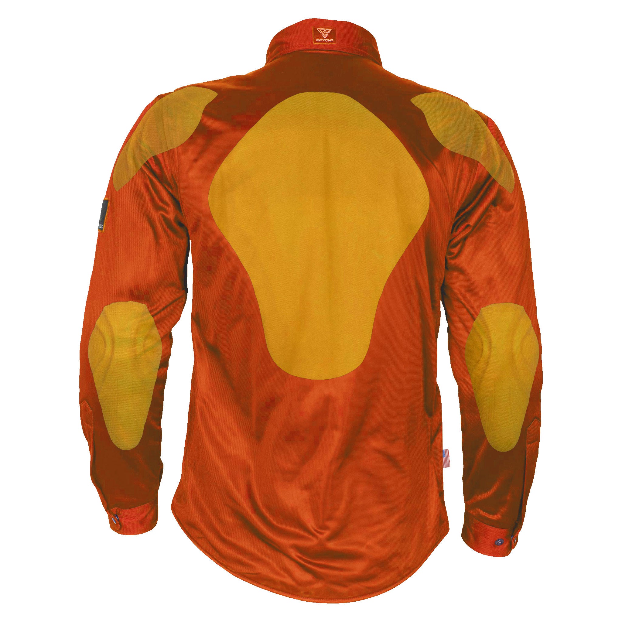 Ultra-Protective-Shirt-For-Men-Orange-Solid-Back-with-Pads