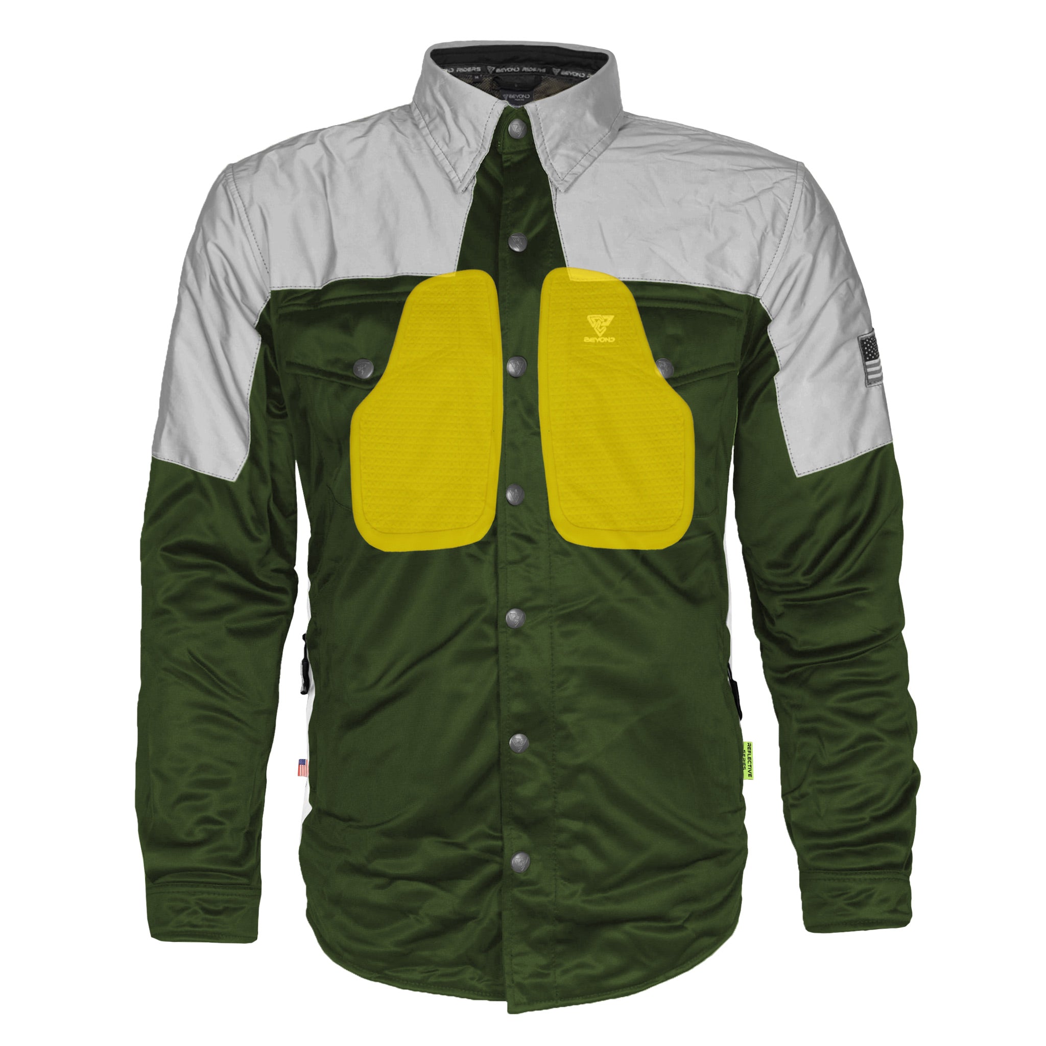 Ultra Reflective Shirt - Army Green Eclipse with Pads