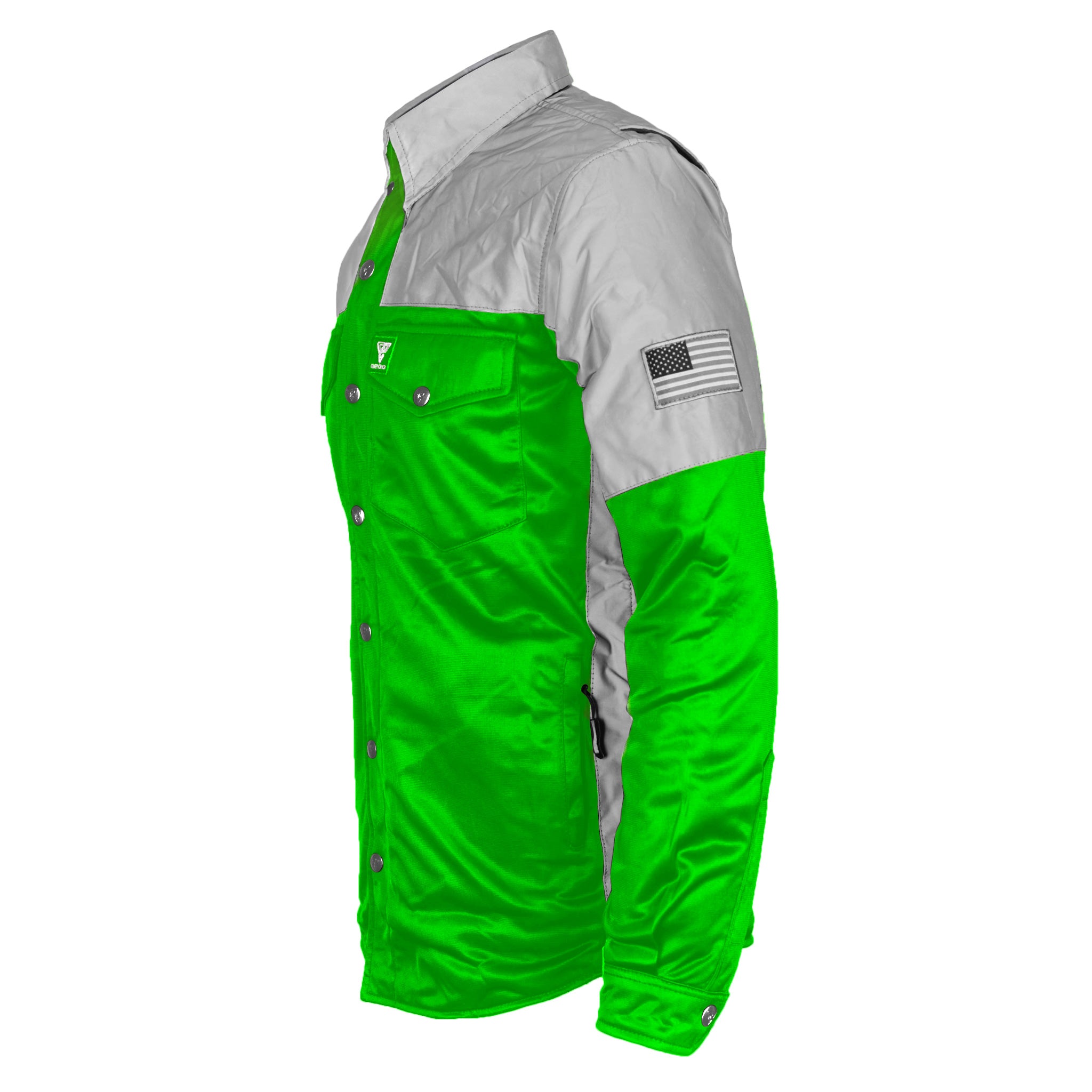 Ultra Reflective Shirt - Green Eclipse with Pads