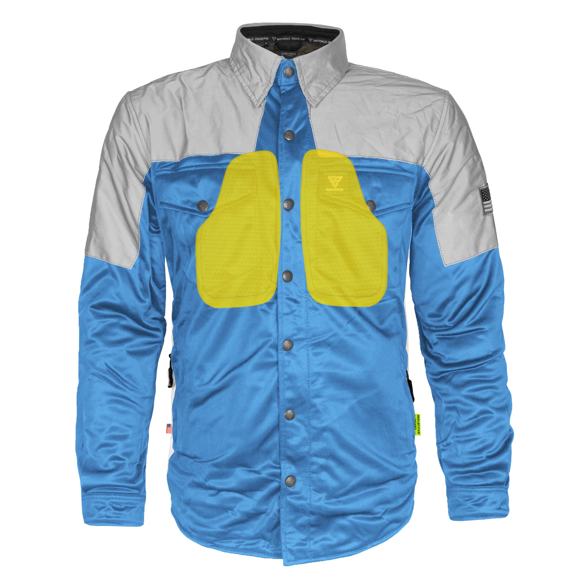 Ultra Reflective Shirt - Sky Blue Eclipse with Pads