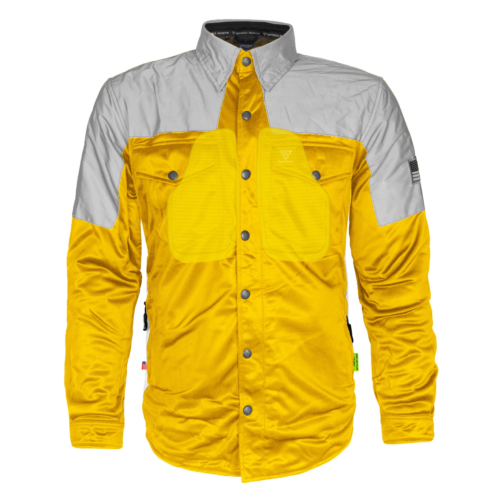 Ultra Reflective Shirt - Yellow Eclipse with Pads