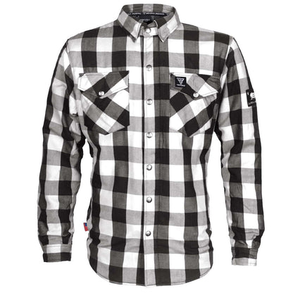 SALE Protective Flannel Shirt - Black and White Checkered with Pads
