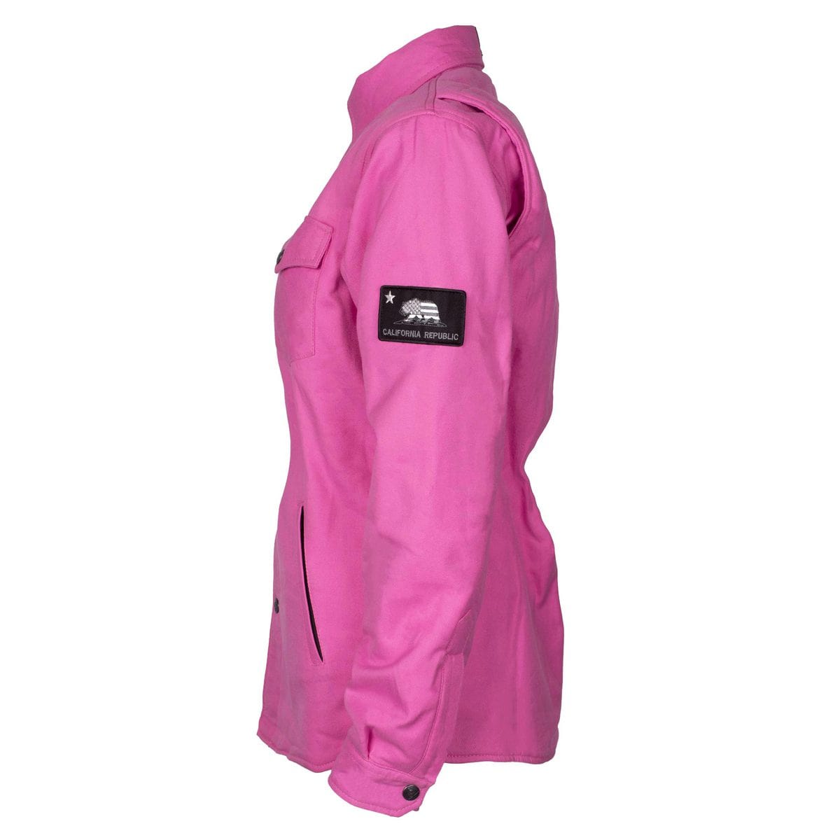 SALE Protective Flannel Shirt for Women - Pink Solid with Pads