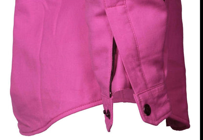 SALE Protective Flannel Shirt for Women - Pink Solid with Pads