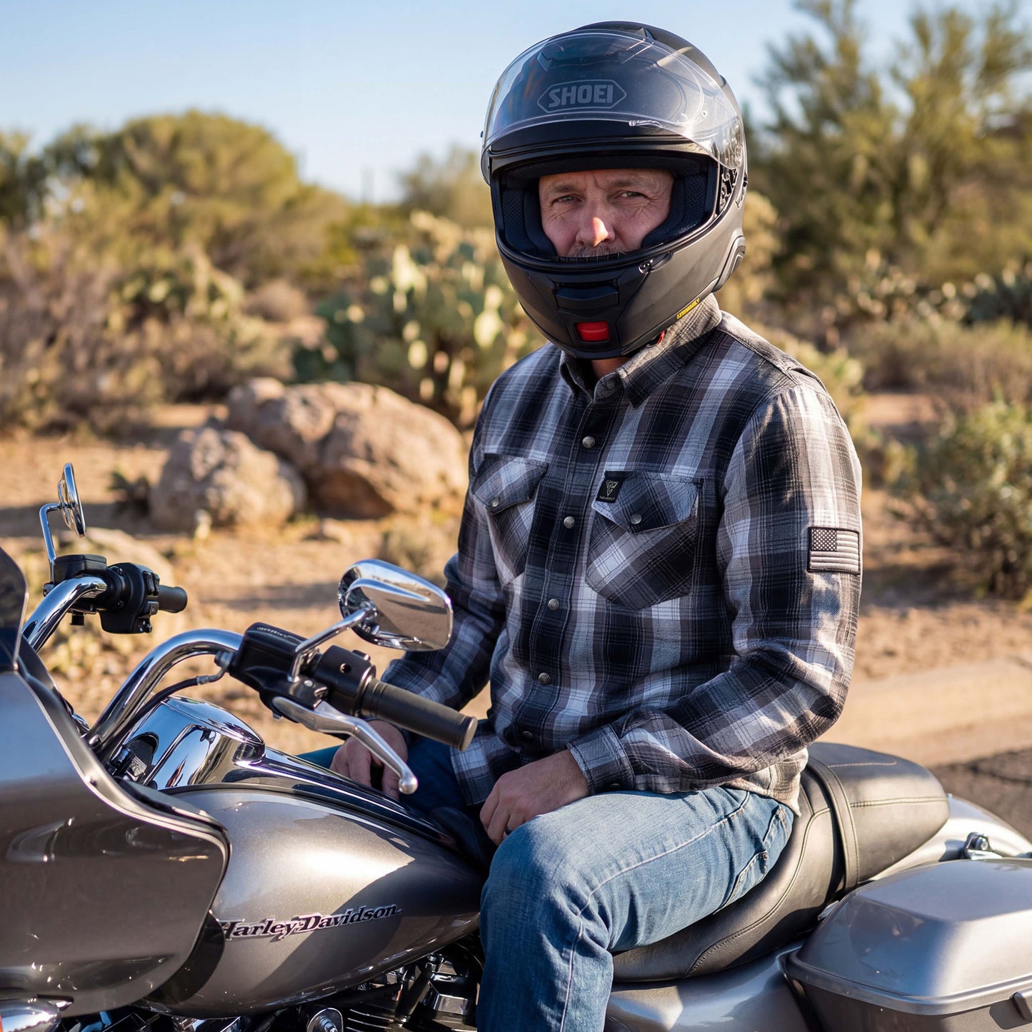 Protective Flannel Shirt For Men - The Bolt Plaid with Pads