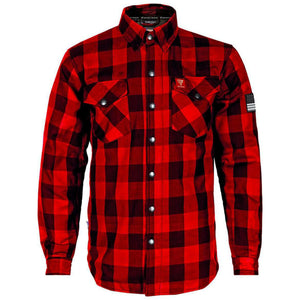 Protective Flannel Shirt - Red Checkered with Pads