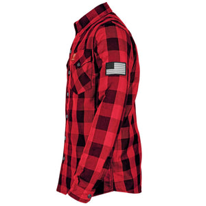 Protective Flannel Shirt - Red Checkered with Pads