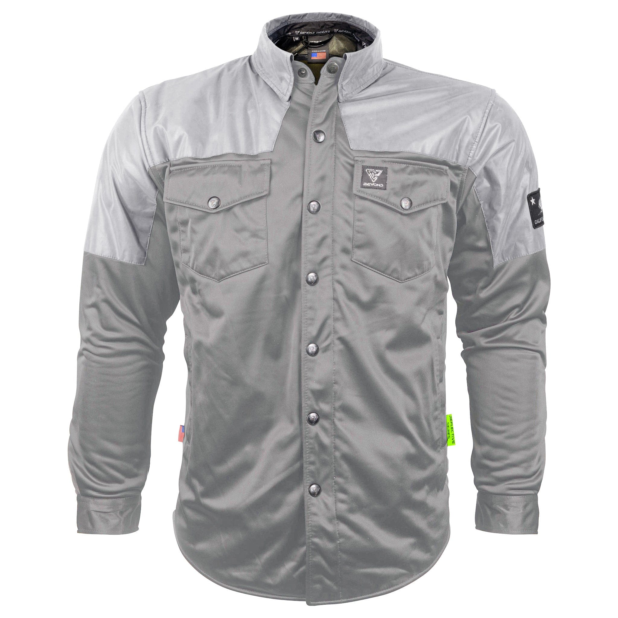Flannel-Grey-Reflective-Shirt-for-Men-Front