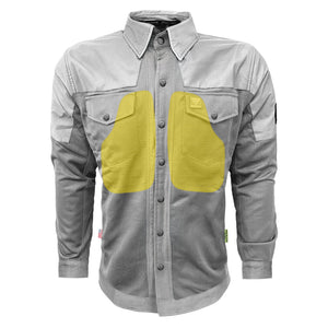Reflective-Mesh-Shirt-For-Men-Gray-Solid-Front-With-Chest-Pads
