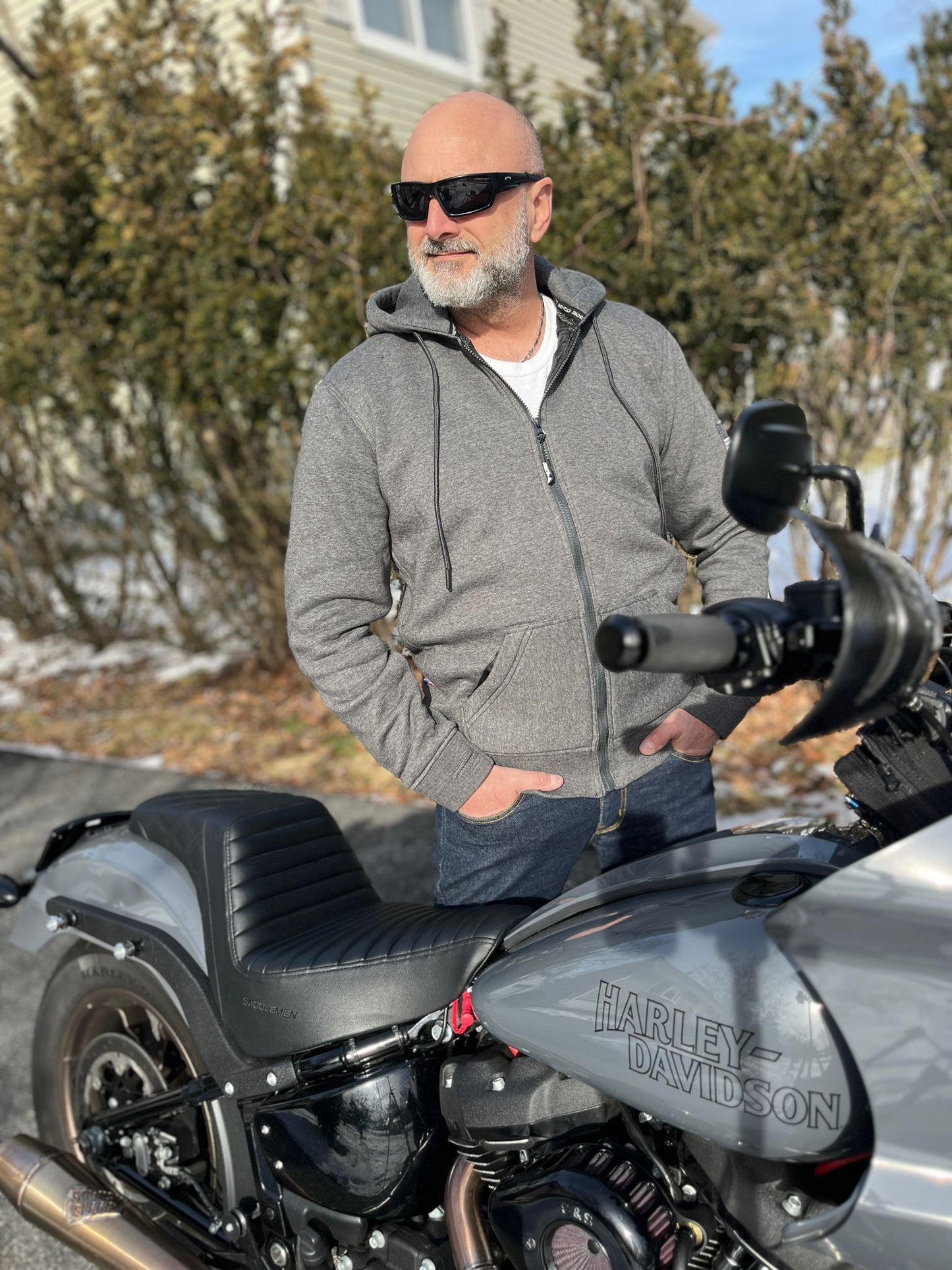 SALE Protective Fleece Unisex Hoodie - Gray Heather with Pads